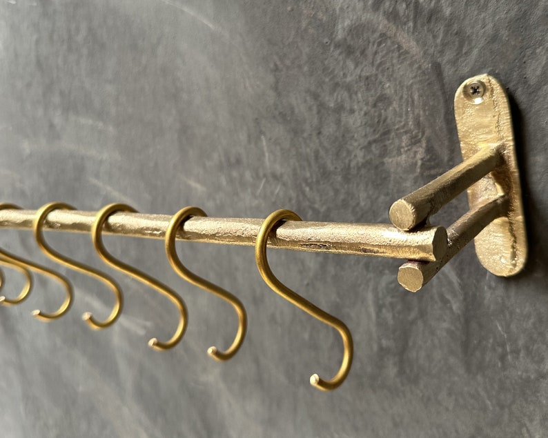 Unlacquered solid brass Hanging Pot Rack