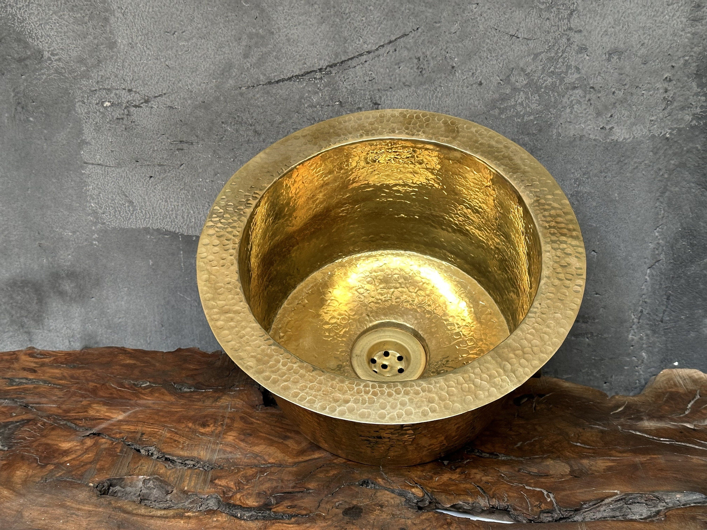 Unlacquered Brass Round Bar Sink