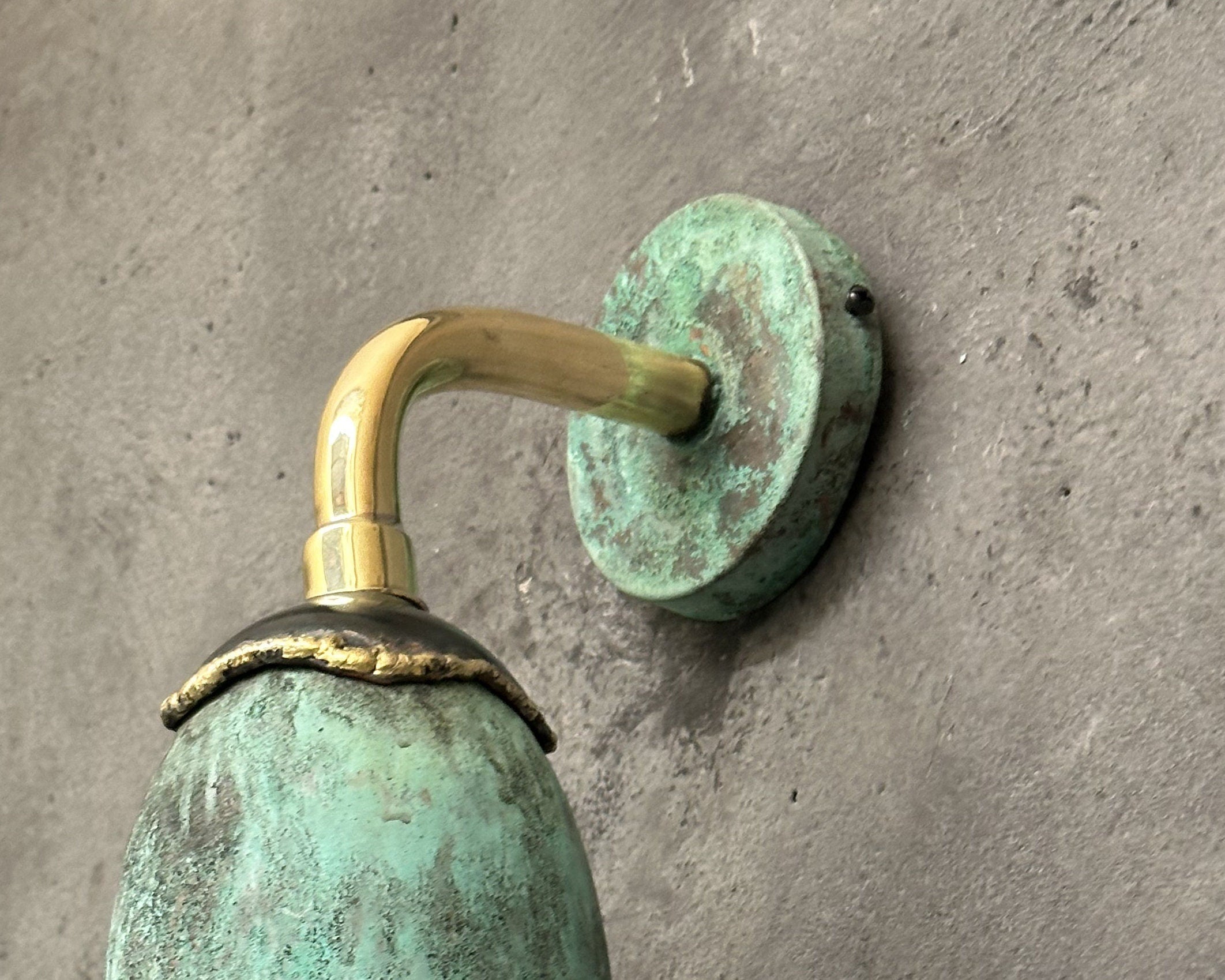 Outdoor Copper Scone Light, Green Patina Wall Pendant Light