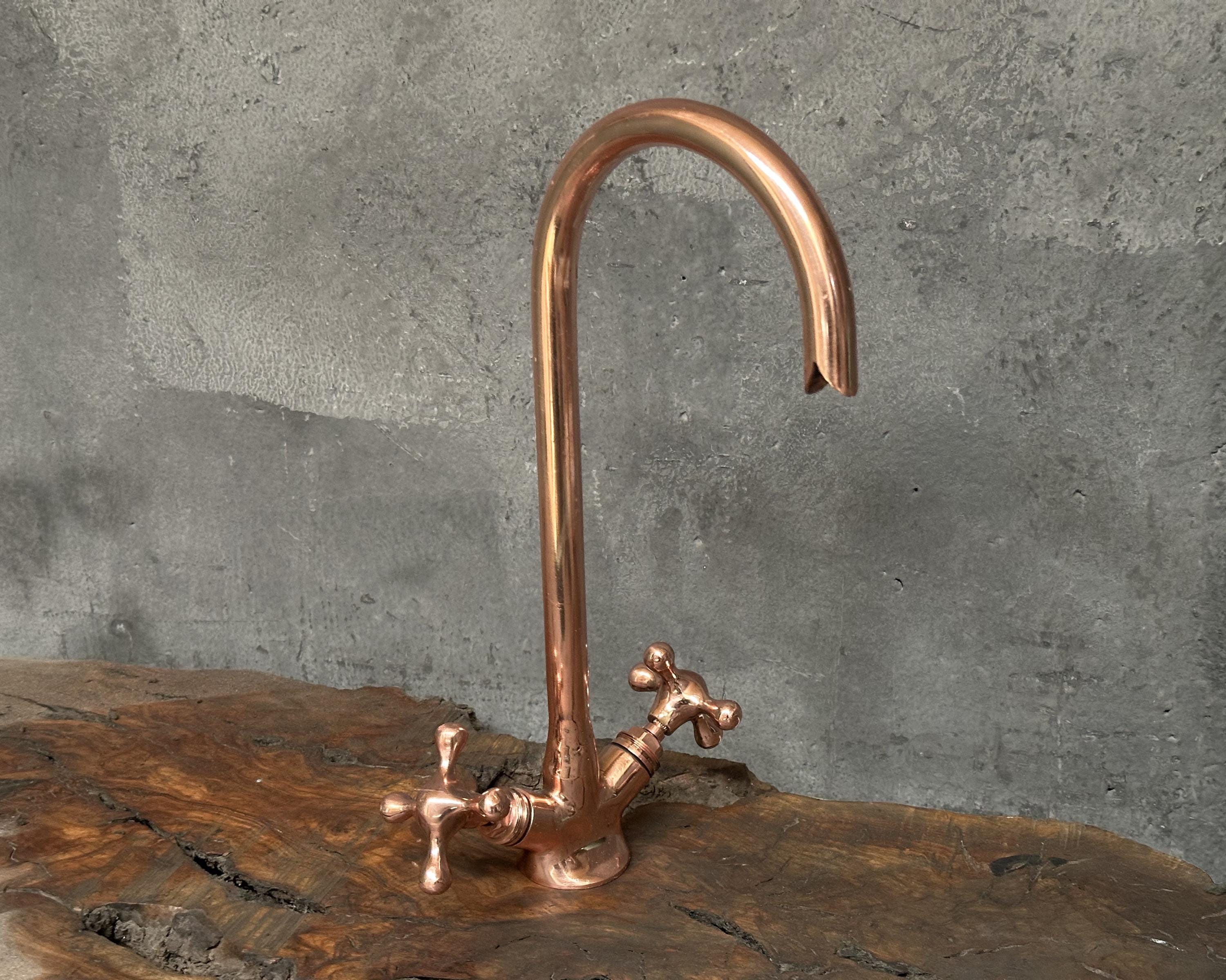 Copper Bathroom Faucet – Gooseneck Sink Tap Design