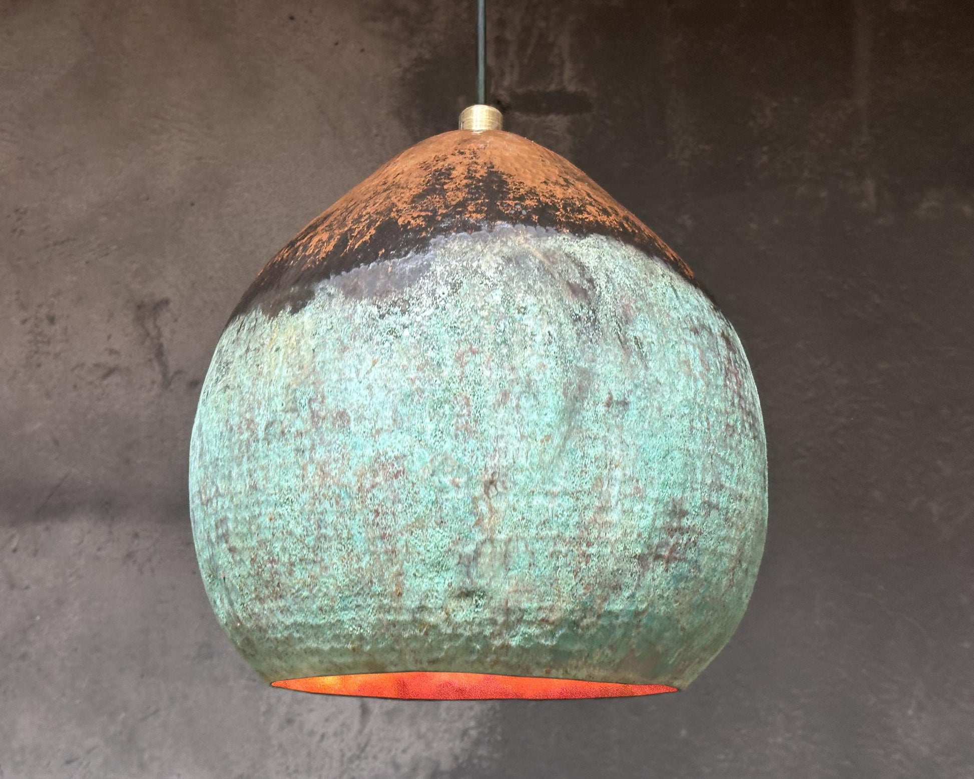 Copper pendant light