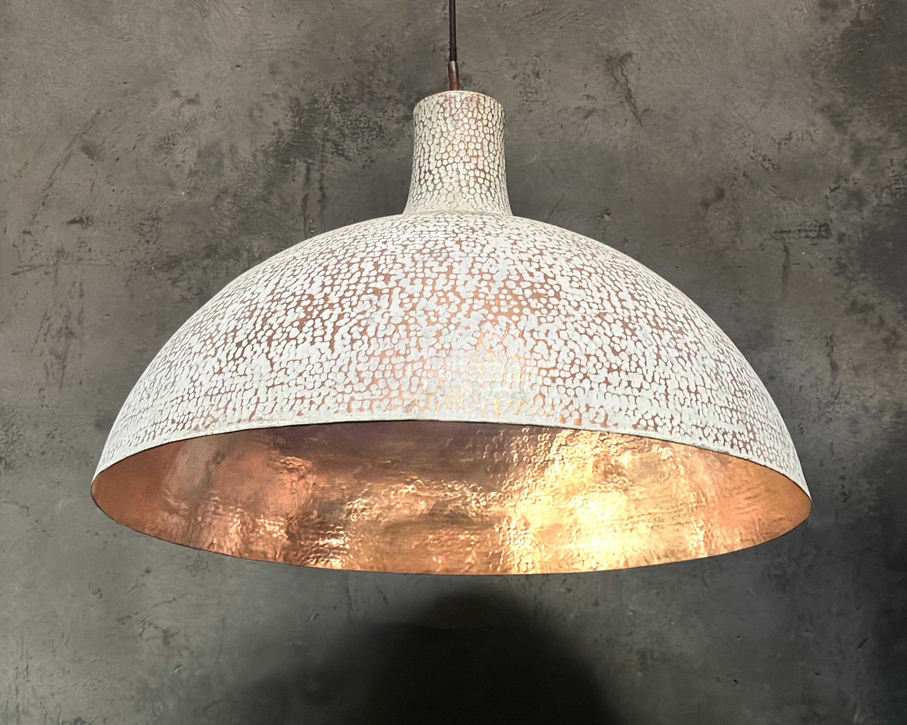 Copper Pendant Light - White Exterior Kitchen Island Lighting