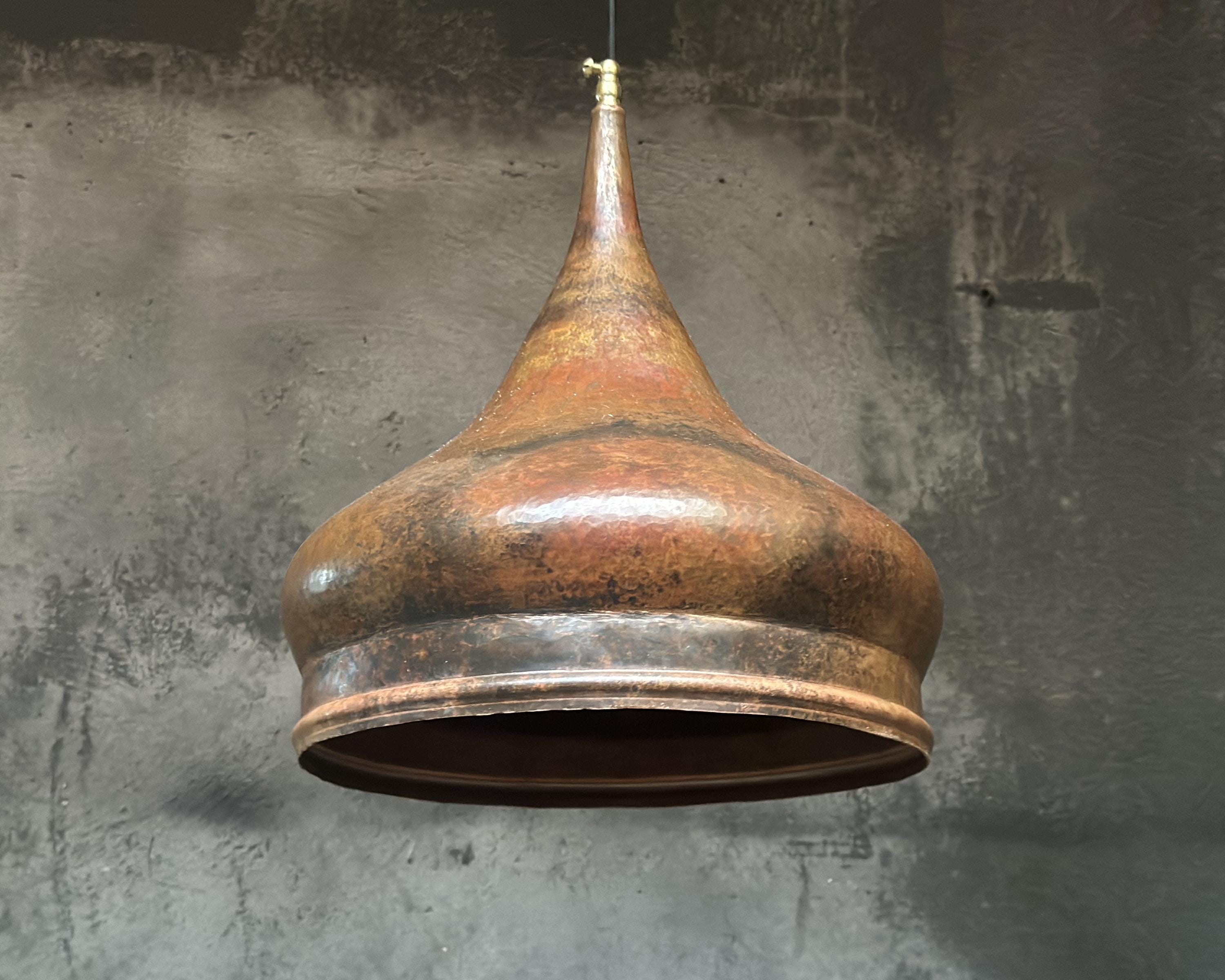 Rustic Copper Pendant Light, Copper Kitchen Island Pendant Light