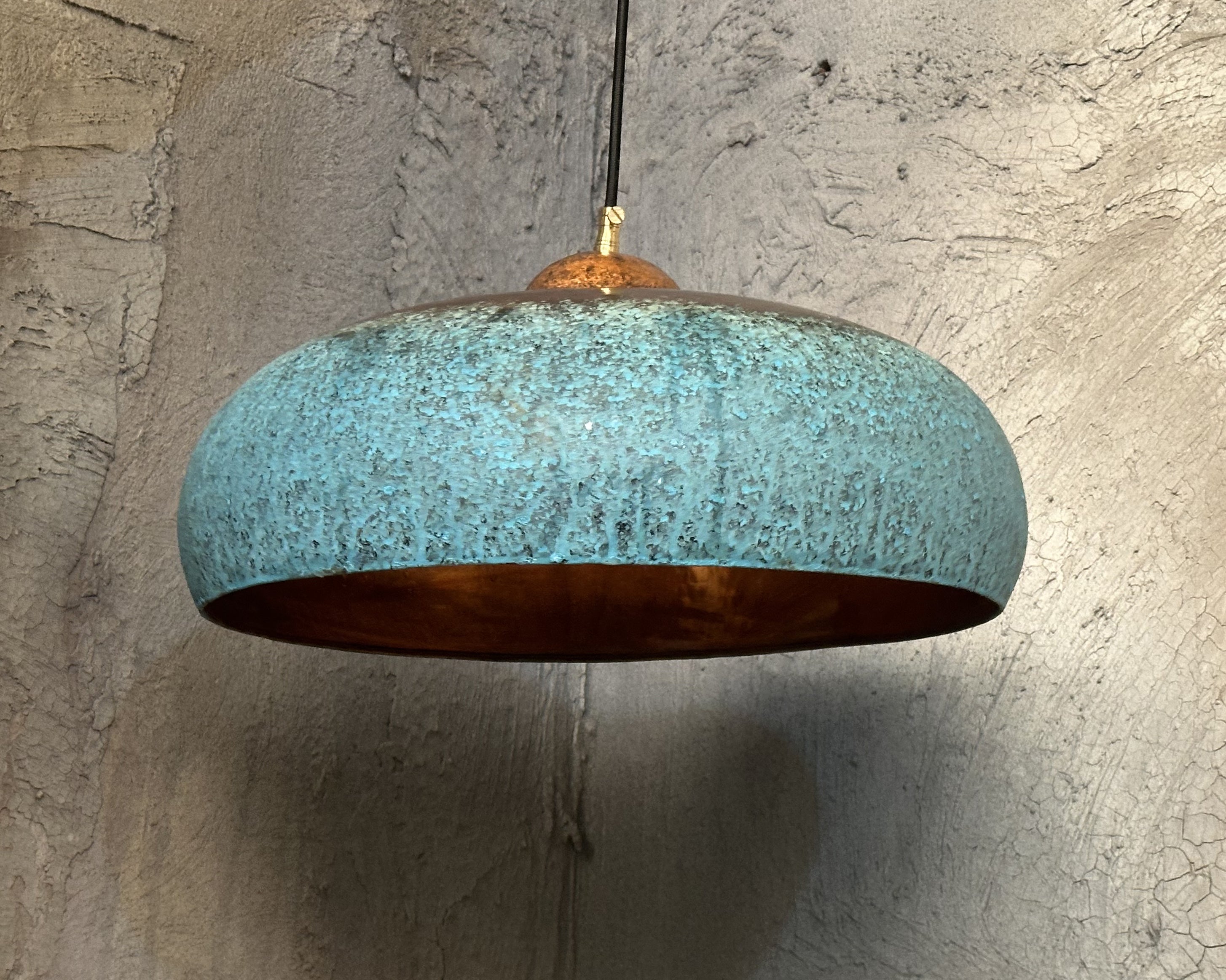 Blue Patina Pendant Light,  Copper Kitchen Island Lighting