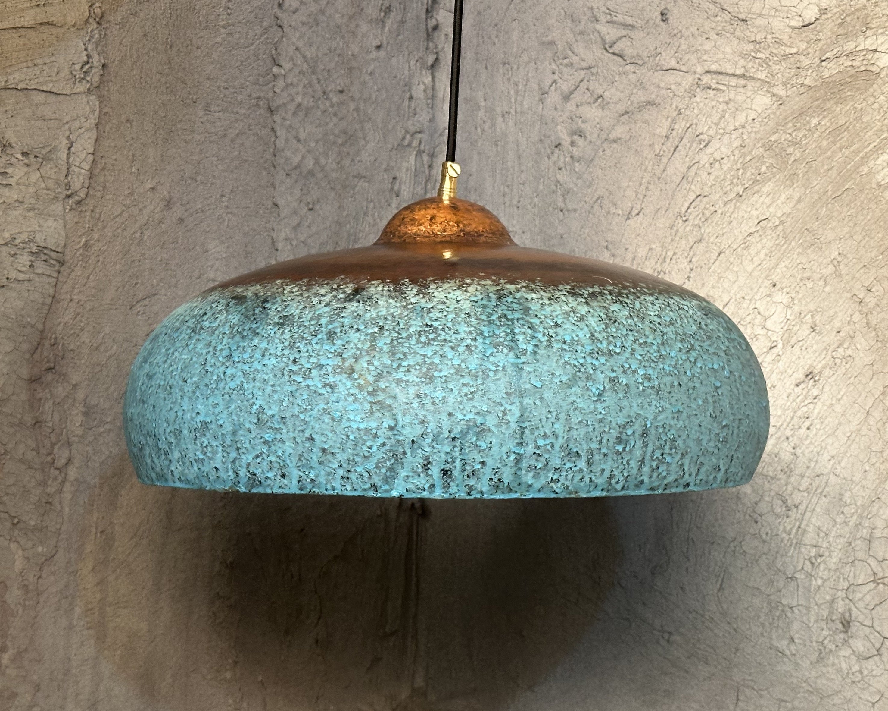 Blue Patina Pendant Light,  Copper Kitchen Island Lighting